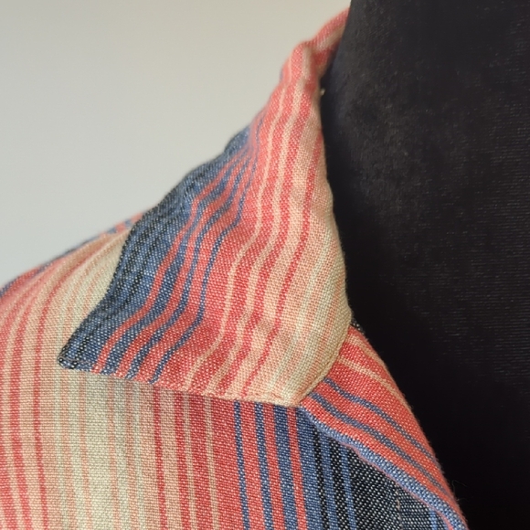 Rip Curl Blue and Red Striped Fabric - Picture 7 of 13